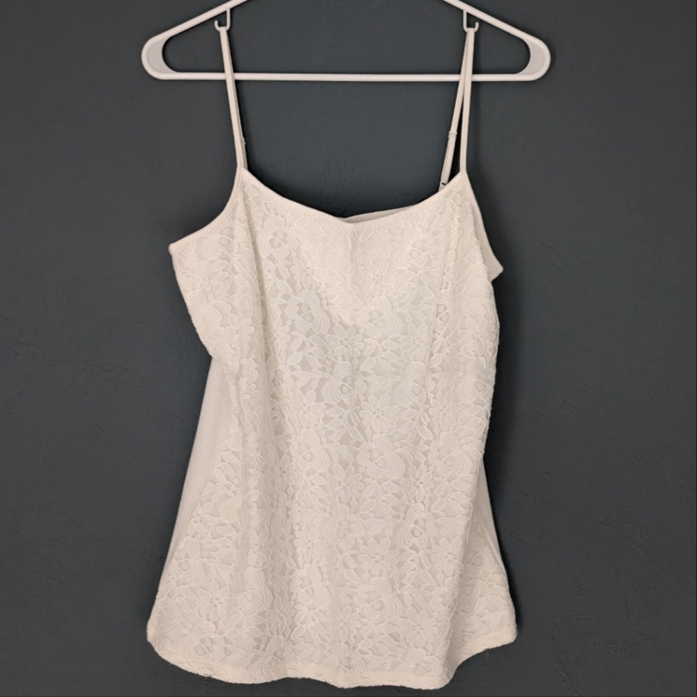 Ann Taylor White Lace Camisole M NWT